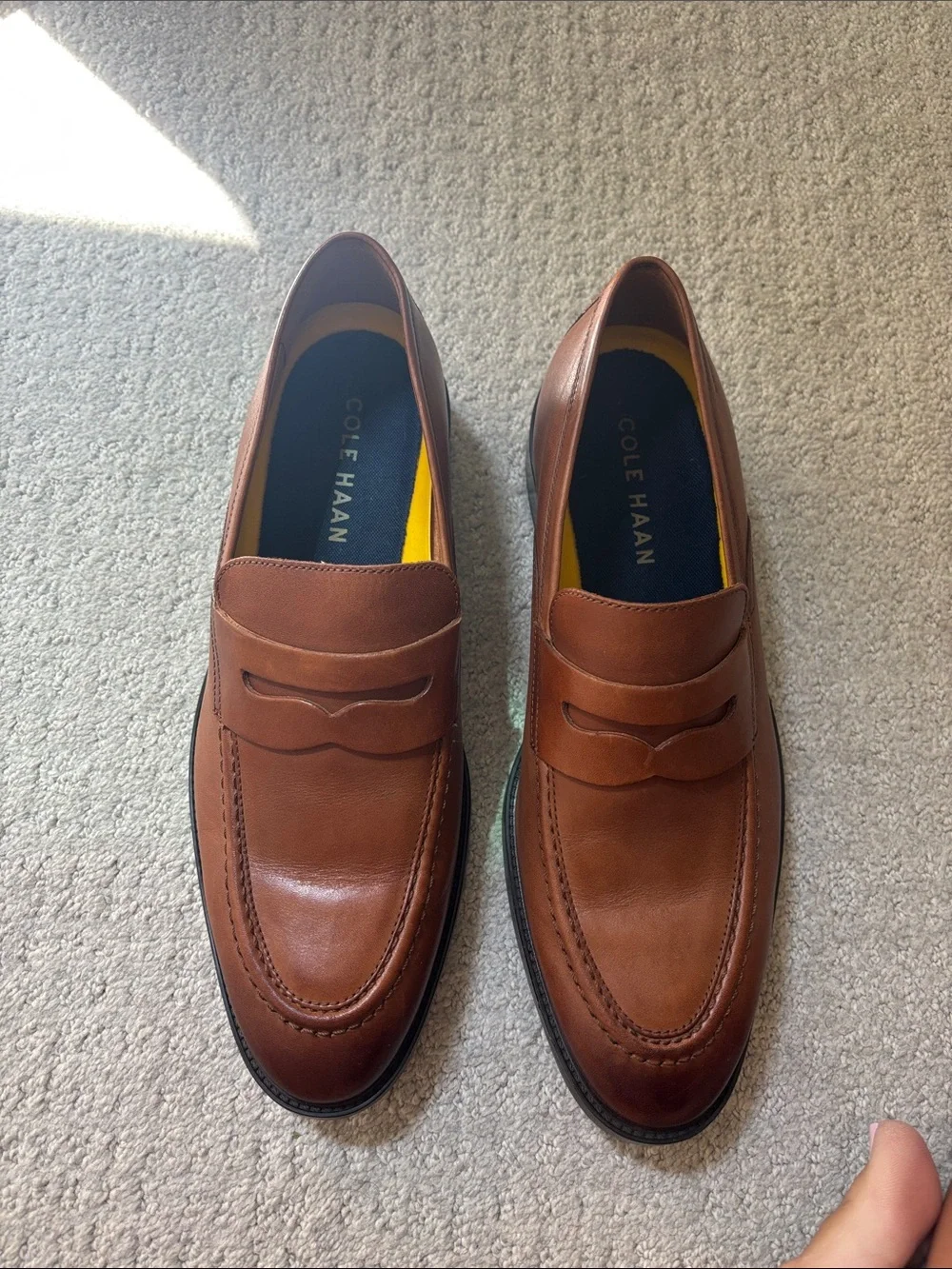 Cole Haan Men’s Cognac Leather Penny Loafers